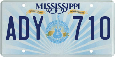 MS license plate ADY710