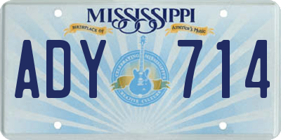 MS license plate ADY714