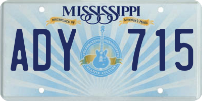 MS license plate ADY715