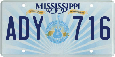 MS license plate ADY716
