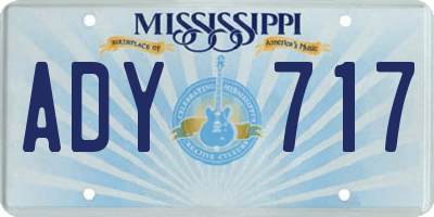 MS license plate ADY717
