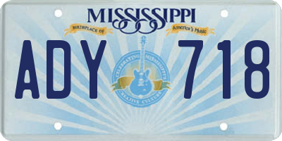 MS license plate ADY718