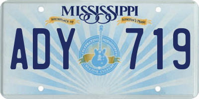 MS license plate ADY719