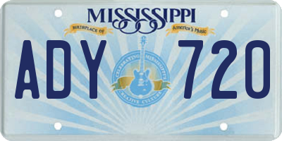 MS license plate ADY720