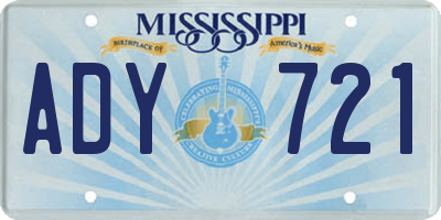 MS license plate ADY721
