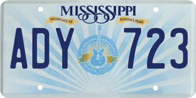 MS license plate ADY723