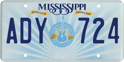 MS license plate ADY724