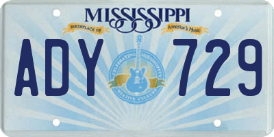 MS license plate ADY729
