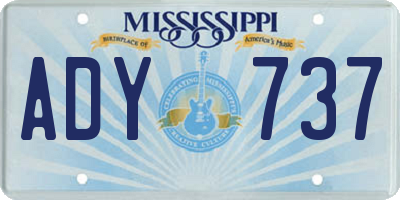 MS license plate ADY737