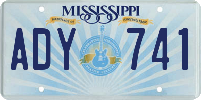 MS license plate ADY741