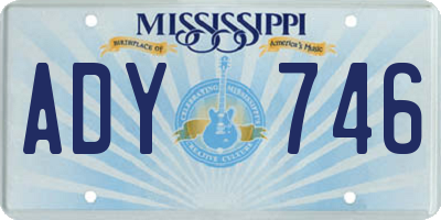 MS license plate ADY746