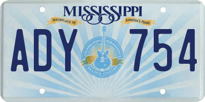 MS license plate ADY754