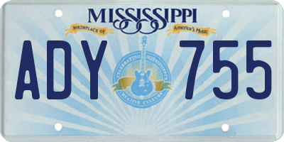 MS license plate ADY755