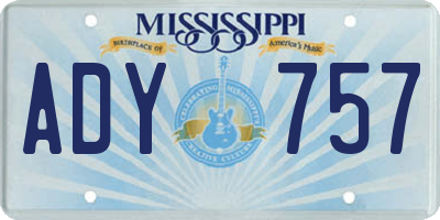 MS license plate ADY757