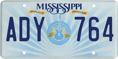 MS license plate ADY764