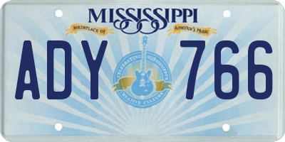 MS license plate ADY766