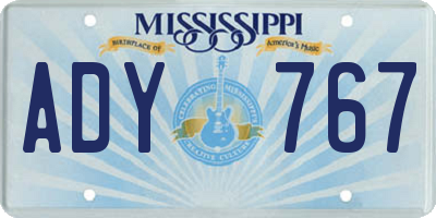 MS license plate ADY767
