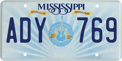 MS license plate ADY769