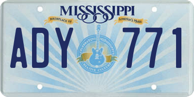 MS license plate ADY771