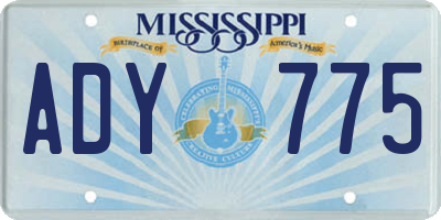MS license plate ADY775