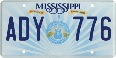 MS license plate ADY776