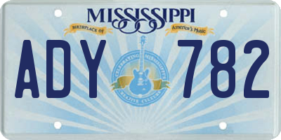 MS license plate ADY782