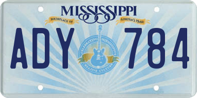 MS license plate ADY784