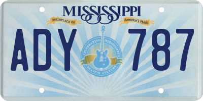 MS license plate ADY787