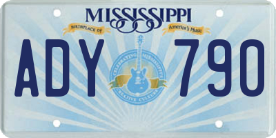 MS license plate ADY790