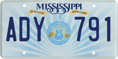 MS license plate ADY791