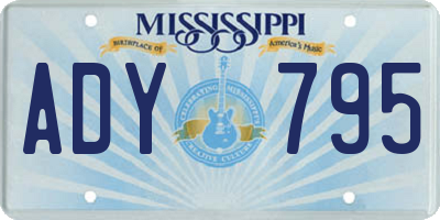 MS license plate ADY795