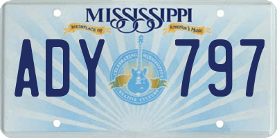MS license plate ADY797