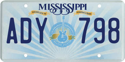 MS license plate ADY798