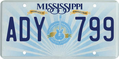 MS license plate ADY799