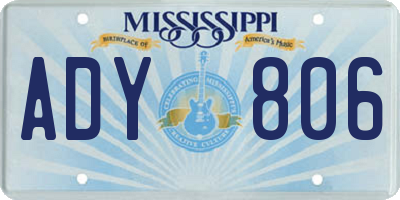 MS license plate ADY806