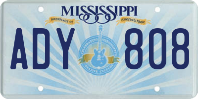 MS license plate ADY808