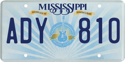 MS license plate ADY810