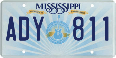 MS license plate ADY811