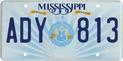 MS license plate ADY813