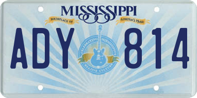 MS license plate ADY814
