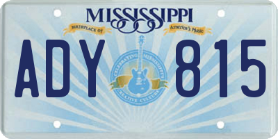 MS license plate ADY815