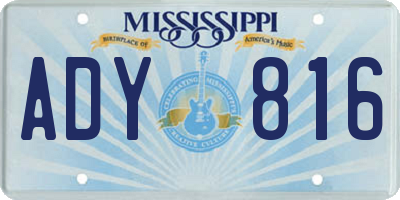 MS license plate ADY816