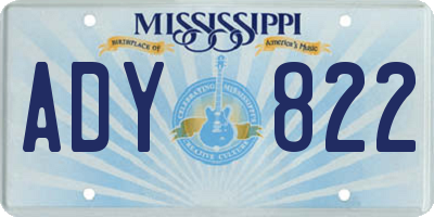 MS license plate ADY822