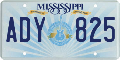 MS license plate ADY825