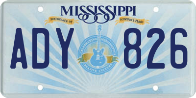 MS license plate ADY826