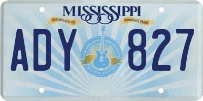 MS license plate ADY827