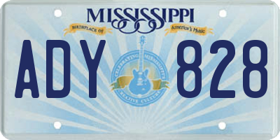 MS license plate ADY828