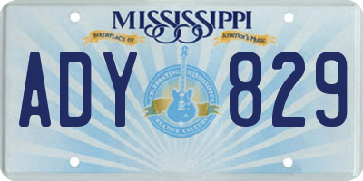 MS license plate ADY829