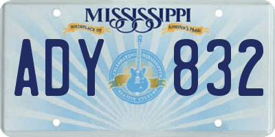 MS license plate ADY832