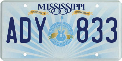 MS license plate ADY833